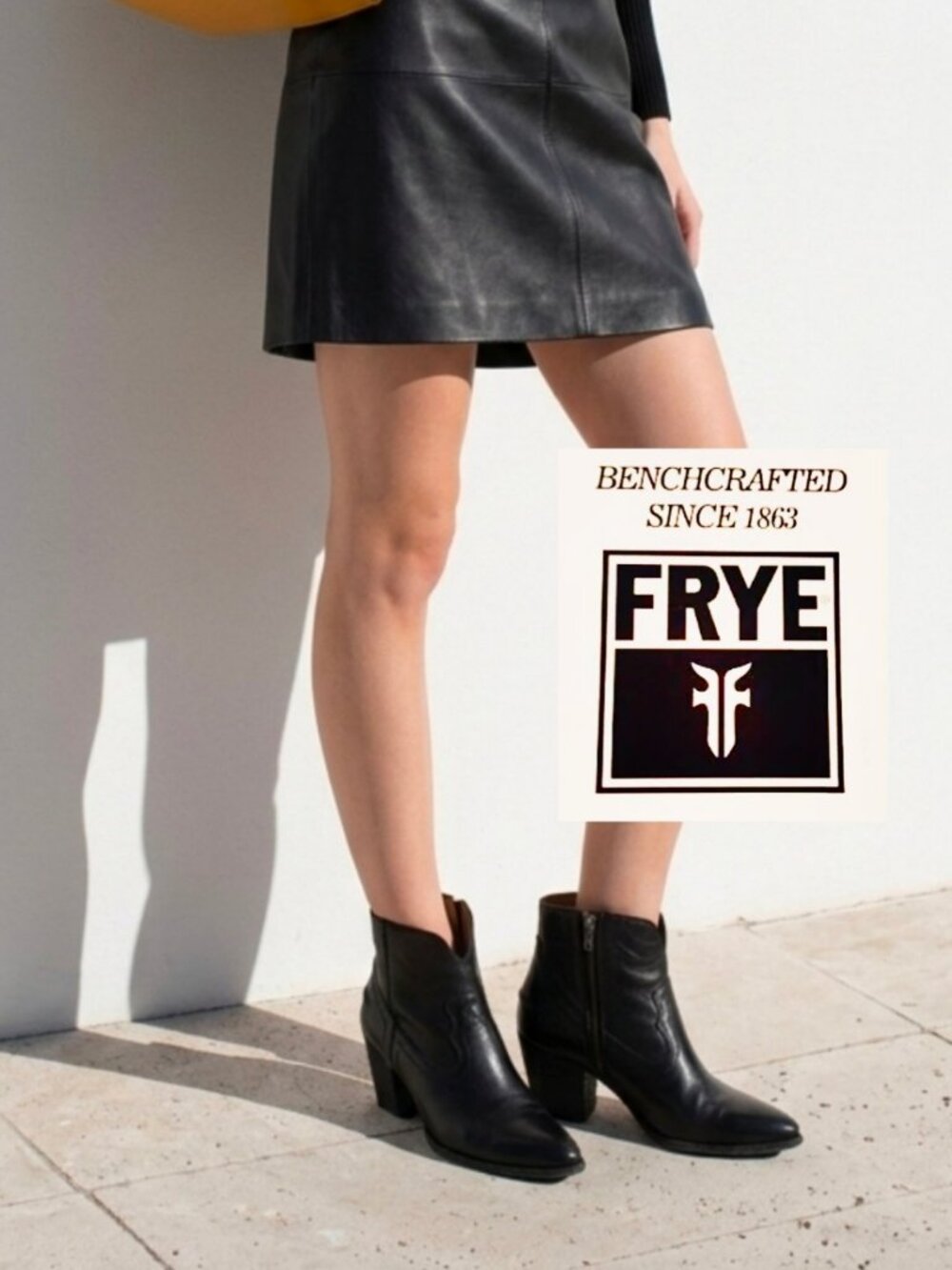 Frye Black Leather Ankle Boots Women's Stylish Pointed Toe 8.5